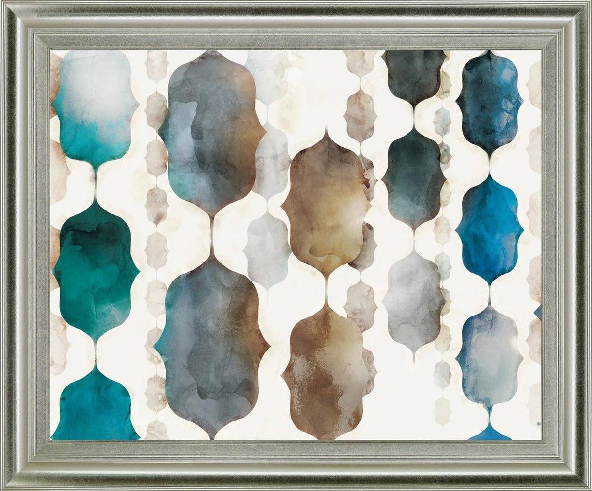 Luminous Cascade - 28" x 34" Framed Wall Art - Beige