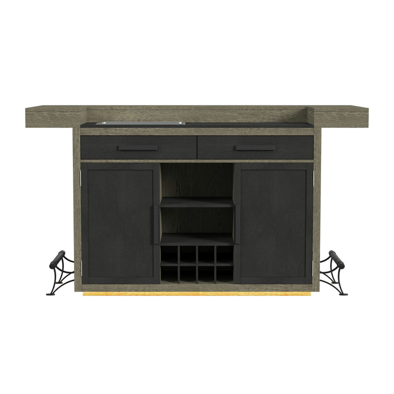 Jemma - Bar Table With Light - Gray And Dark Espresso