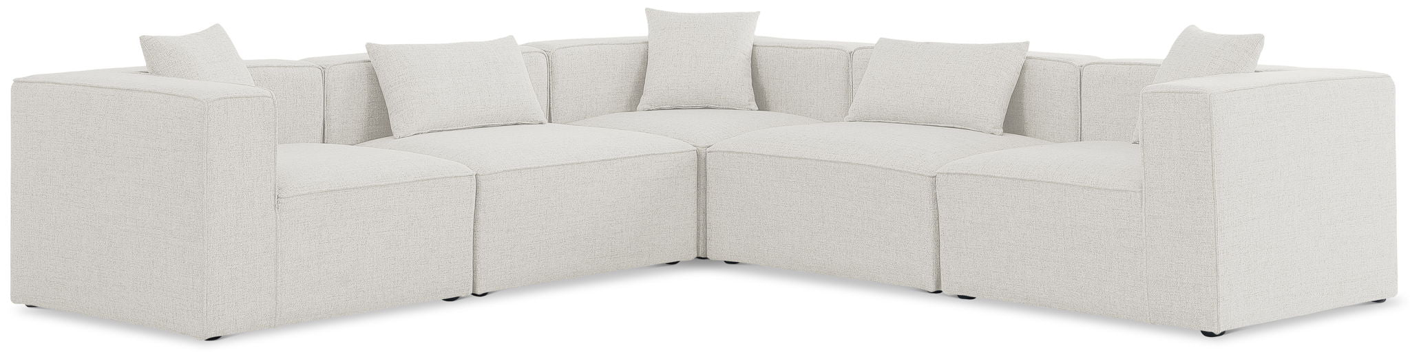 Cube - Linen 5 Piece Modular Corner Sectional