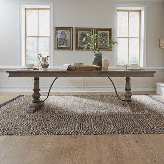 Americana Farmhouse - Trestle Table - Dusty Taupe