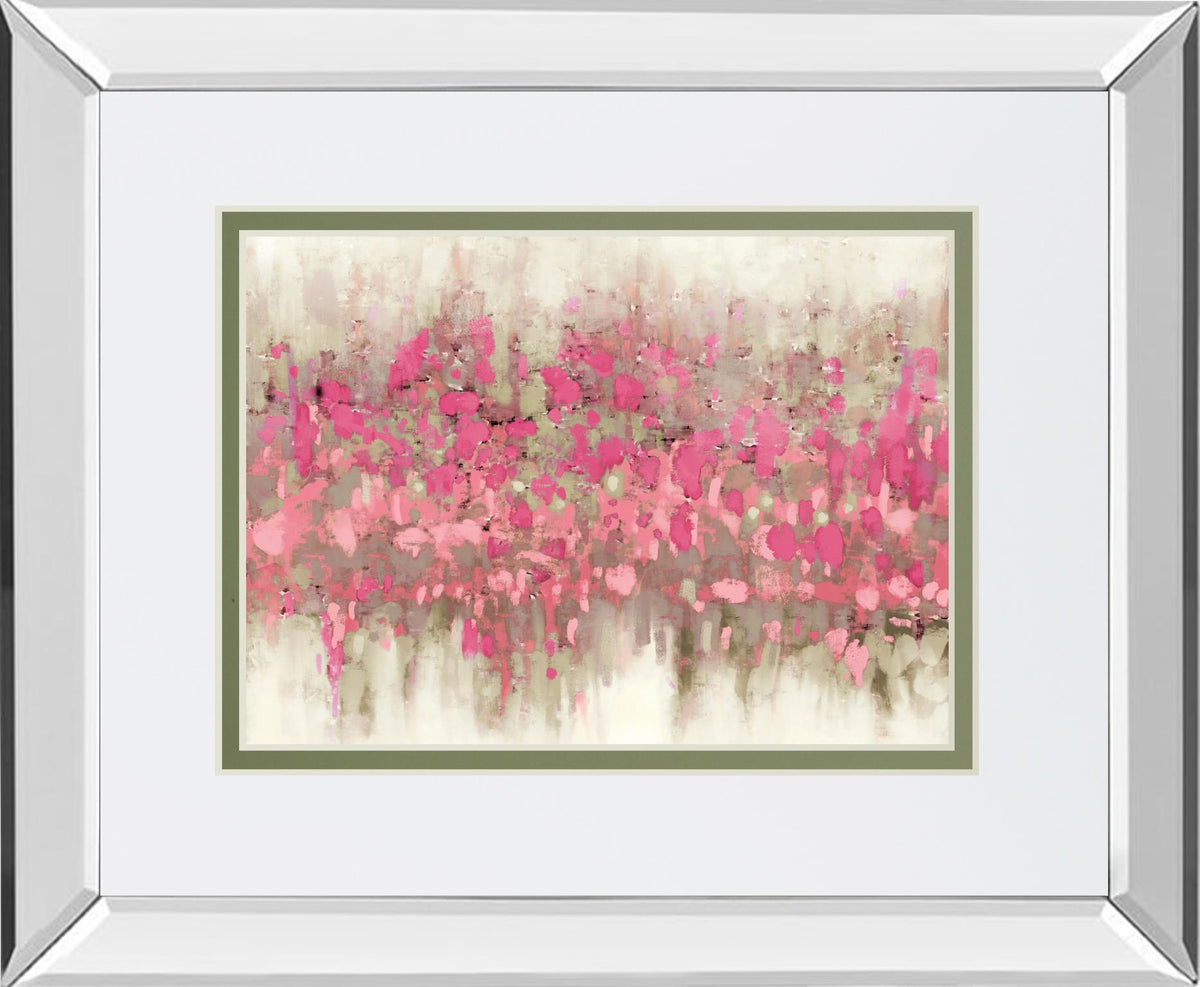 Crossing Abstract I Mirror Framed By DanMeneely - Pink