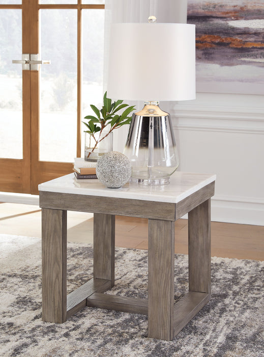 Loyaska - Brown/ivory - Square End Table