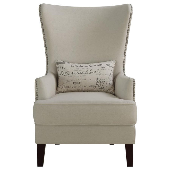 Pippin - Upholstered High Wingback Accent Chair - Cream