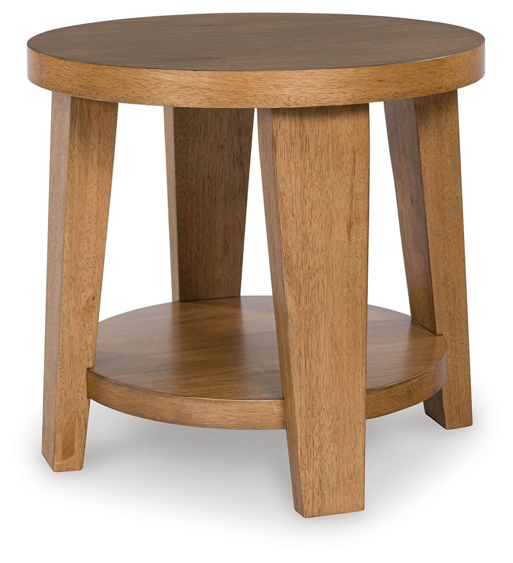 Kristiland - Round End Table - Light Brown