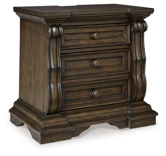 Maylee 3-Drawer Nightstand – Dark Brown