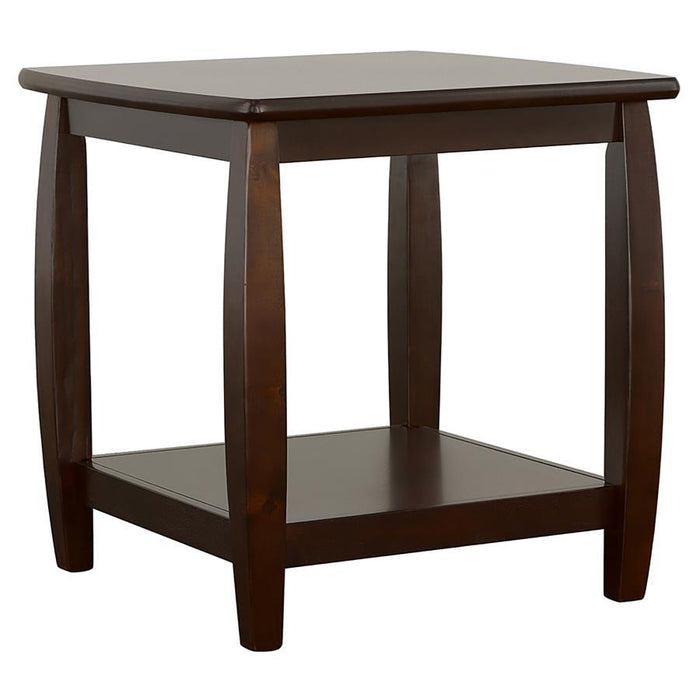 Dixon - Square End Table With Bottom Shelf - Espresso