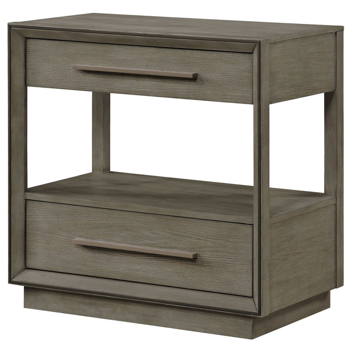 Durango 2-drawer Nightstand Bedside Table Taupe Oak