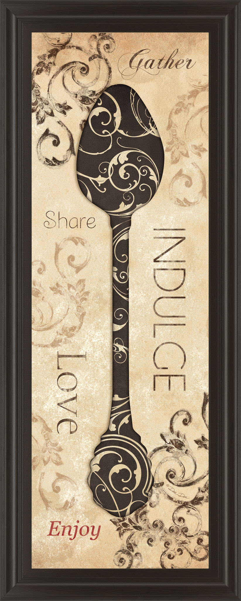 Indulge By Dee Dee - Framed Print Wall Art - Beige