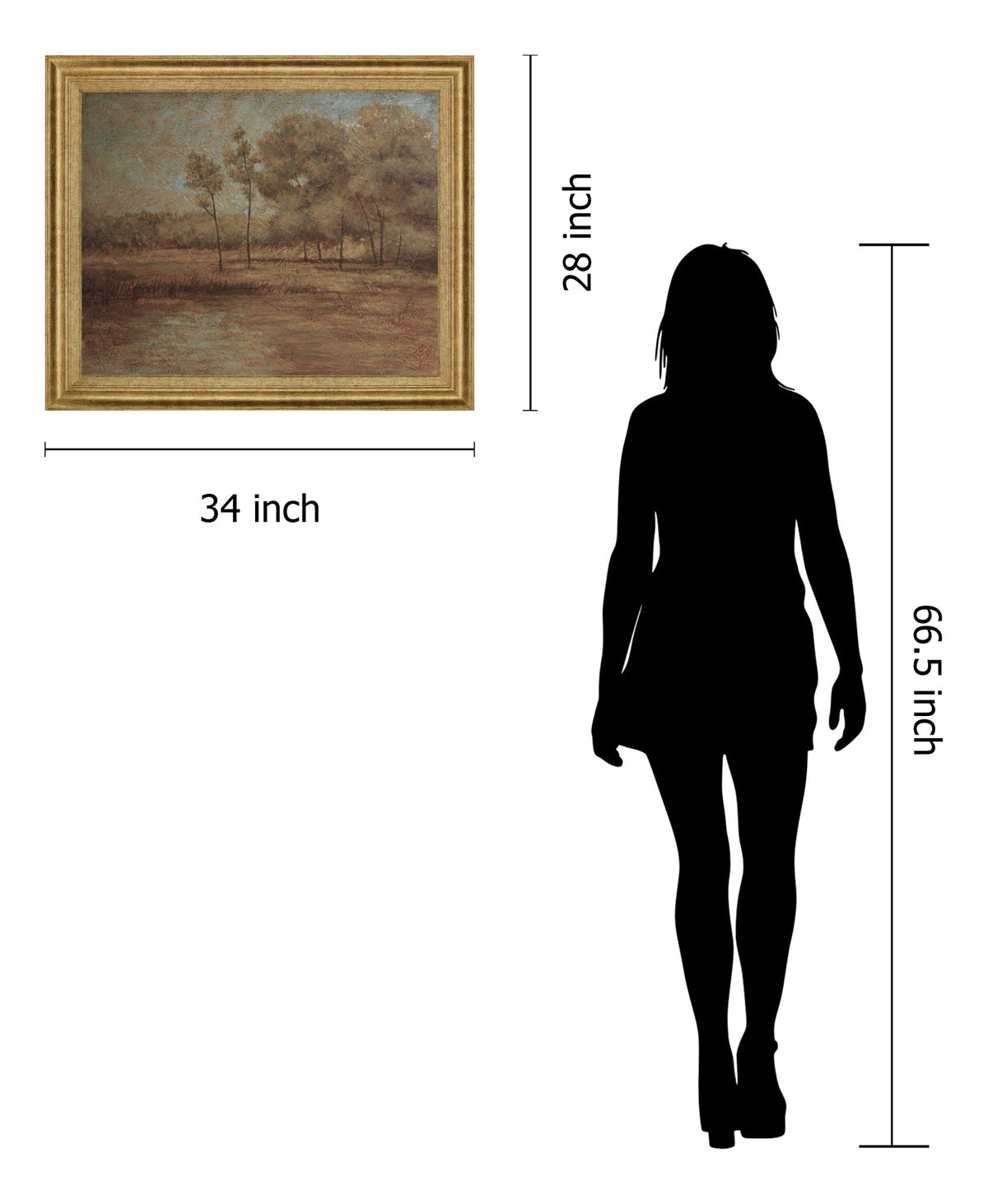 Amber Grove Stillness - 28" x 34" Framed Wall Art - Dark Brown