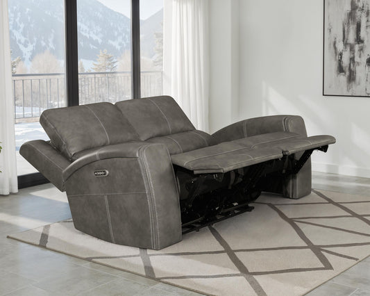 Brickston Triple Power Reclining Loveseat Charcoal