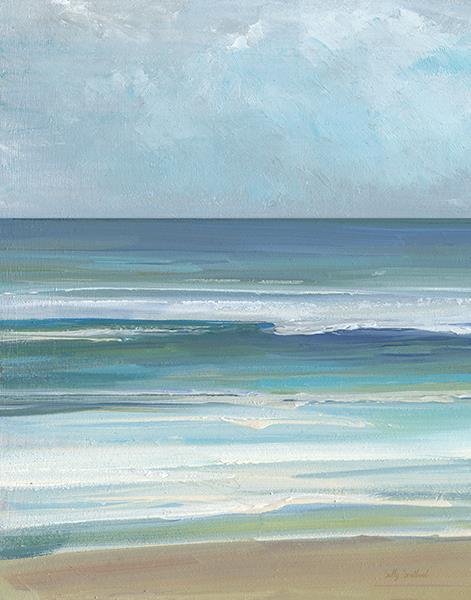 Gentle Waves I By Sally Swatland (Framed) - Blue