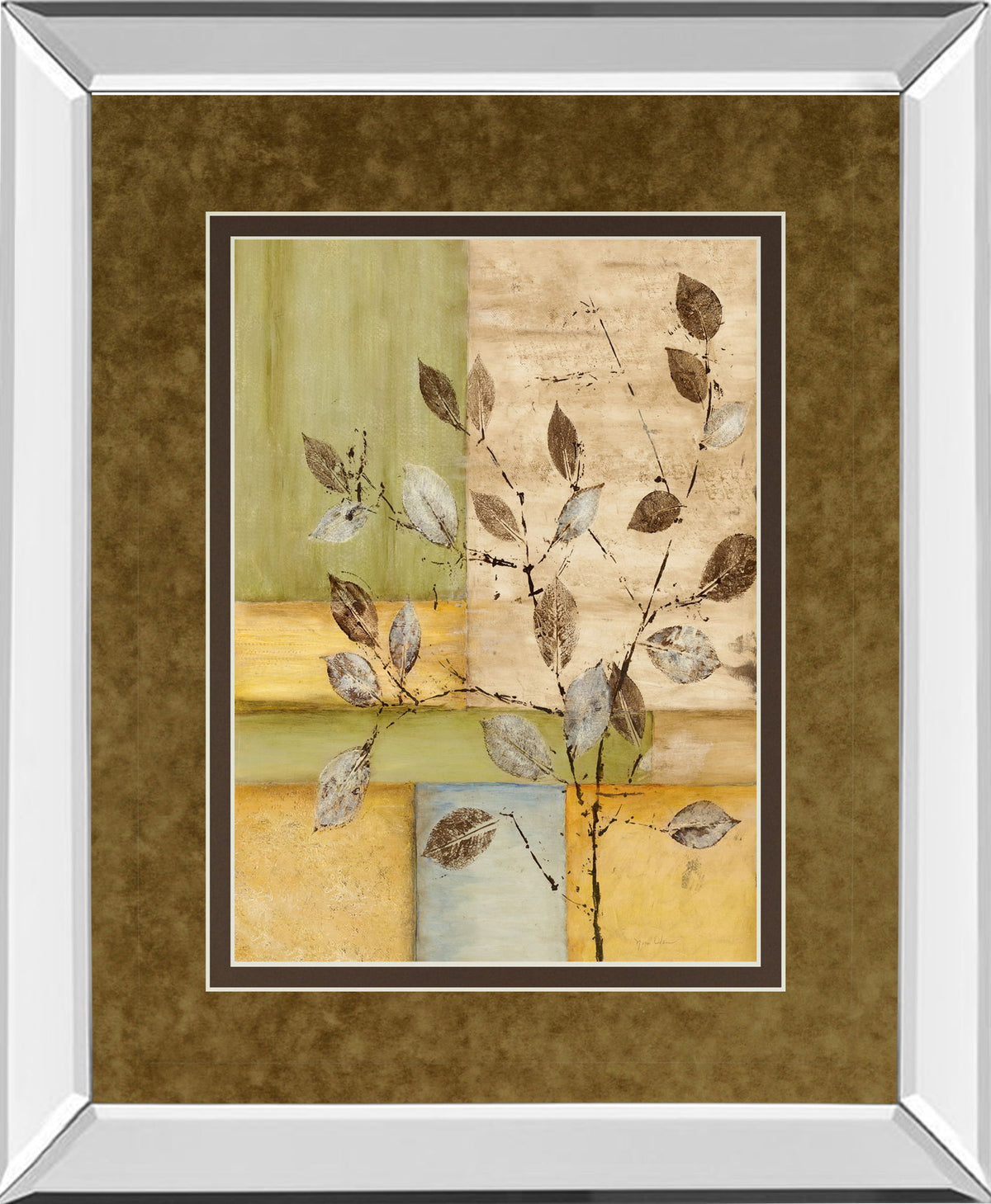 Urban Garden Il By Norm Olson - Mirror Framed Print Wall Art - Light Brown