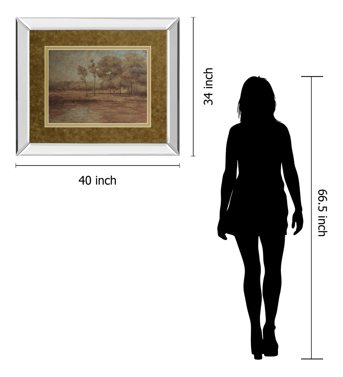 Woodland Solitude By Veronica Faust - Mirror Framed Print Wall Art - Light Brown