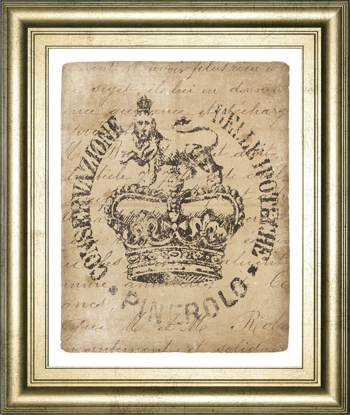 Vintage Seal IV V2 By Wild Apple Portfolio - Framed Print Wall Art - Beige