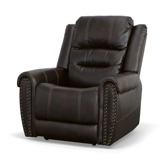 Flexsteel Oscar Power Recliner with Power Headrest & Lumbar