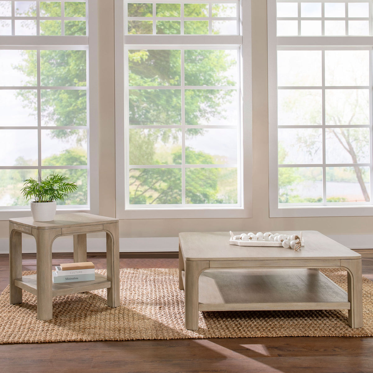 Solano 2-piece Square Coffee Table Set Weathered Mango