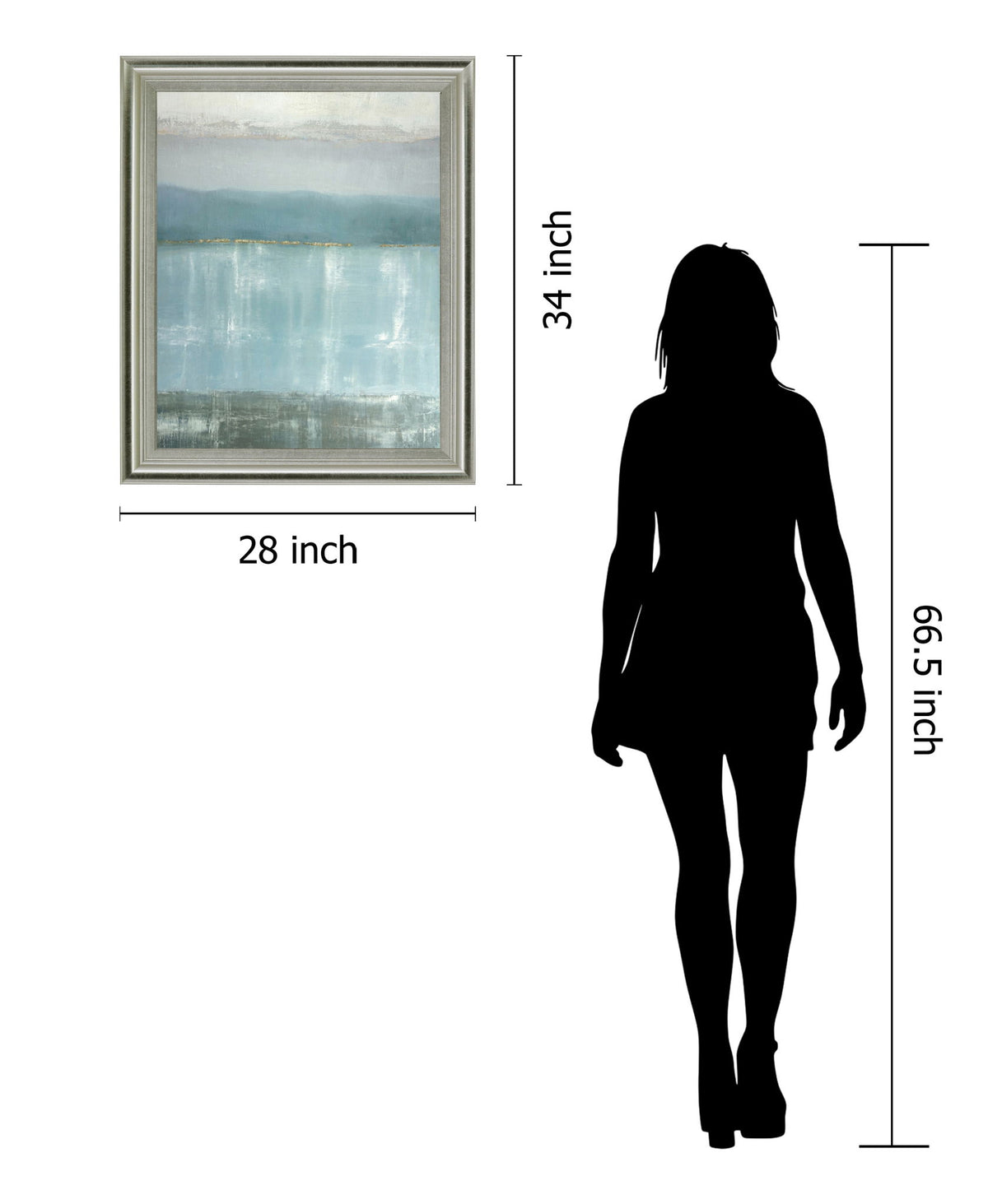 Misty Blue Reflections - 28" x 34" Framed Wall Art - Light Blue
