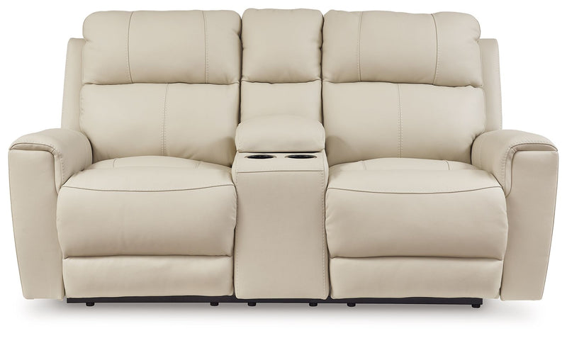 Dahlmoore - Dbl Power Reclining Loveseat With Console - Almond