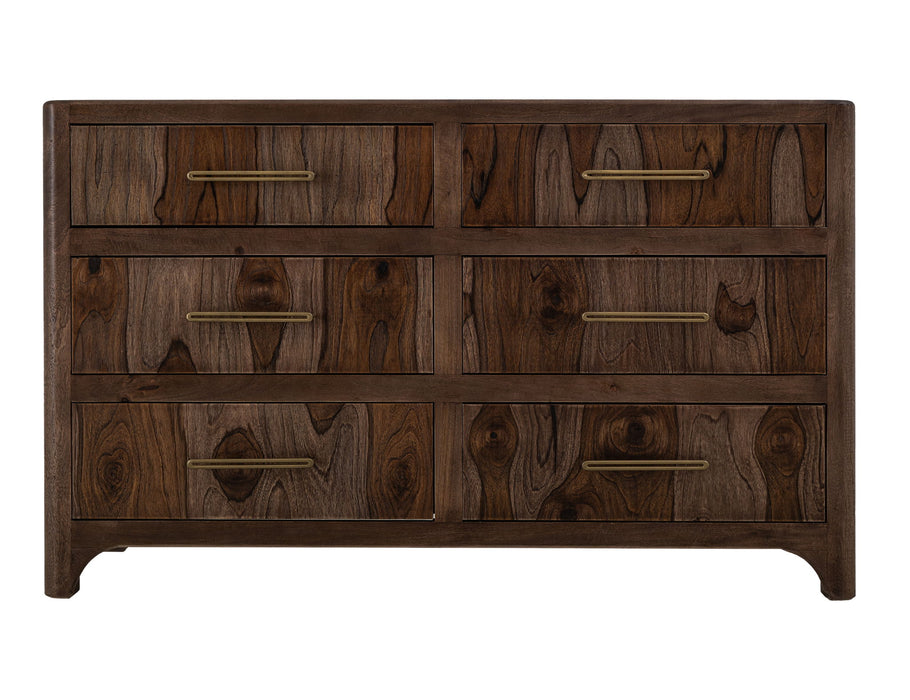Praga - 6-Drawer Dresser - Almond / Barrel Brown
