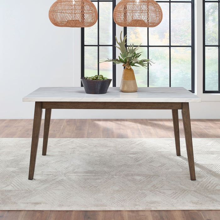 Edison - Rectangular Leg Table With Faux Marble Top - Brownstone