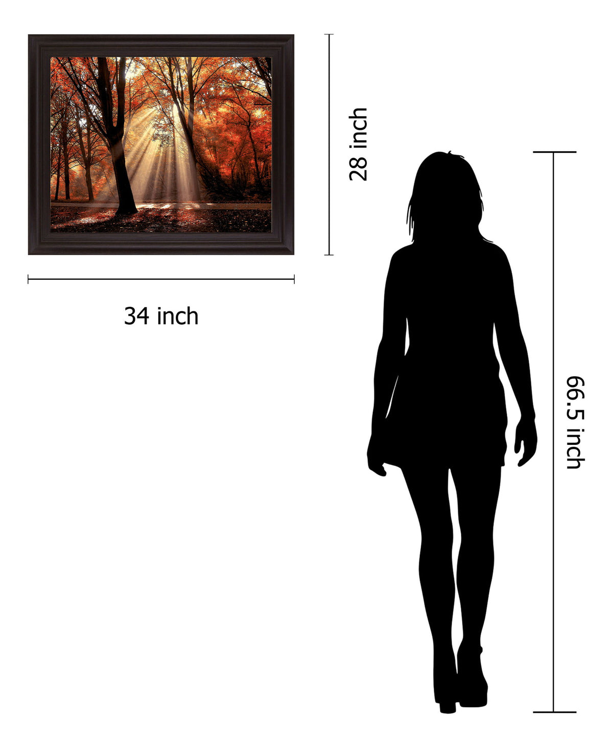 Radiant Maple Glow - 28" x 34" Framed Wall Art - Orange