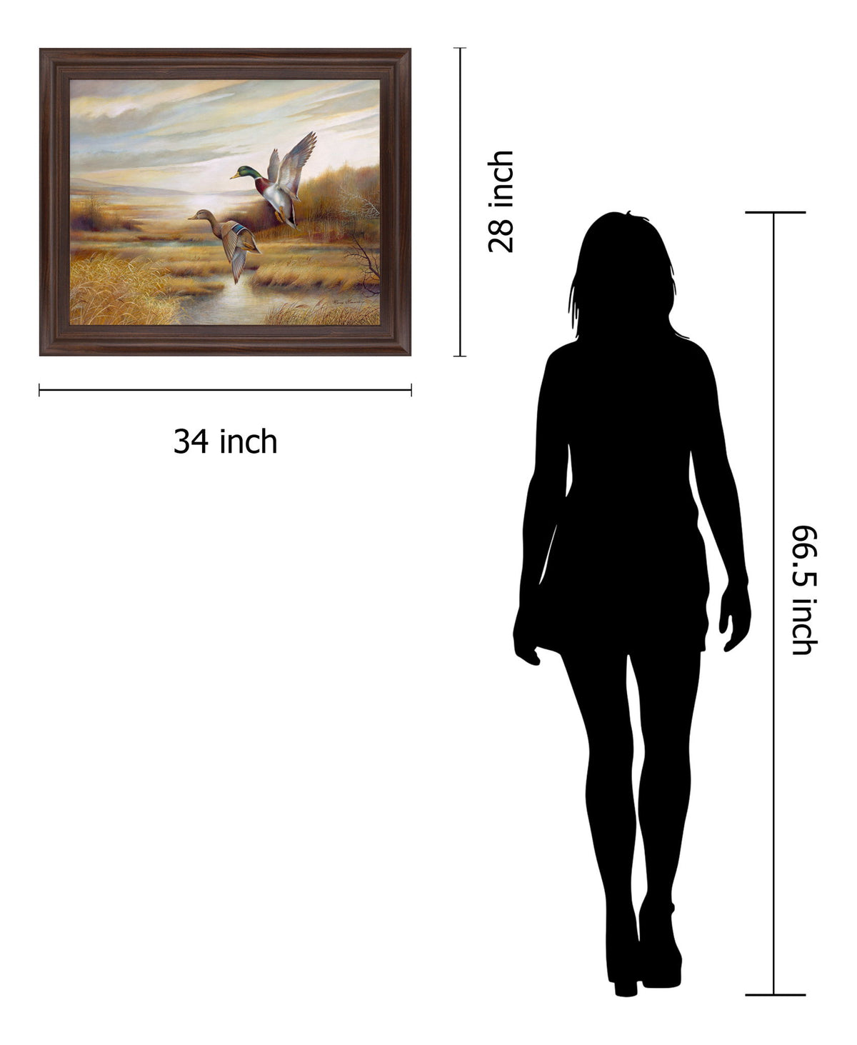 Autumn Marsh Duo - 28" x 34" Framed Wall Art - Light Brown