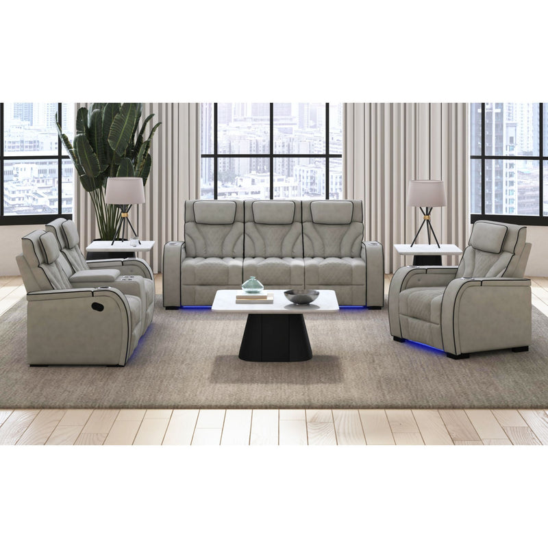 Blitz - Motion Loveseat With Console, And LED