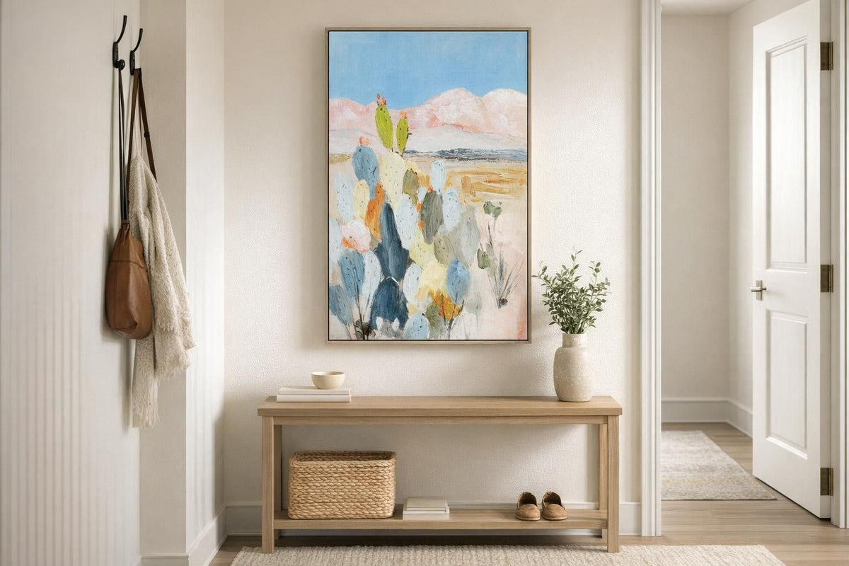 Desert Blush II Hand-Embellished Canvas In Frame - Natural / Pink