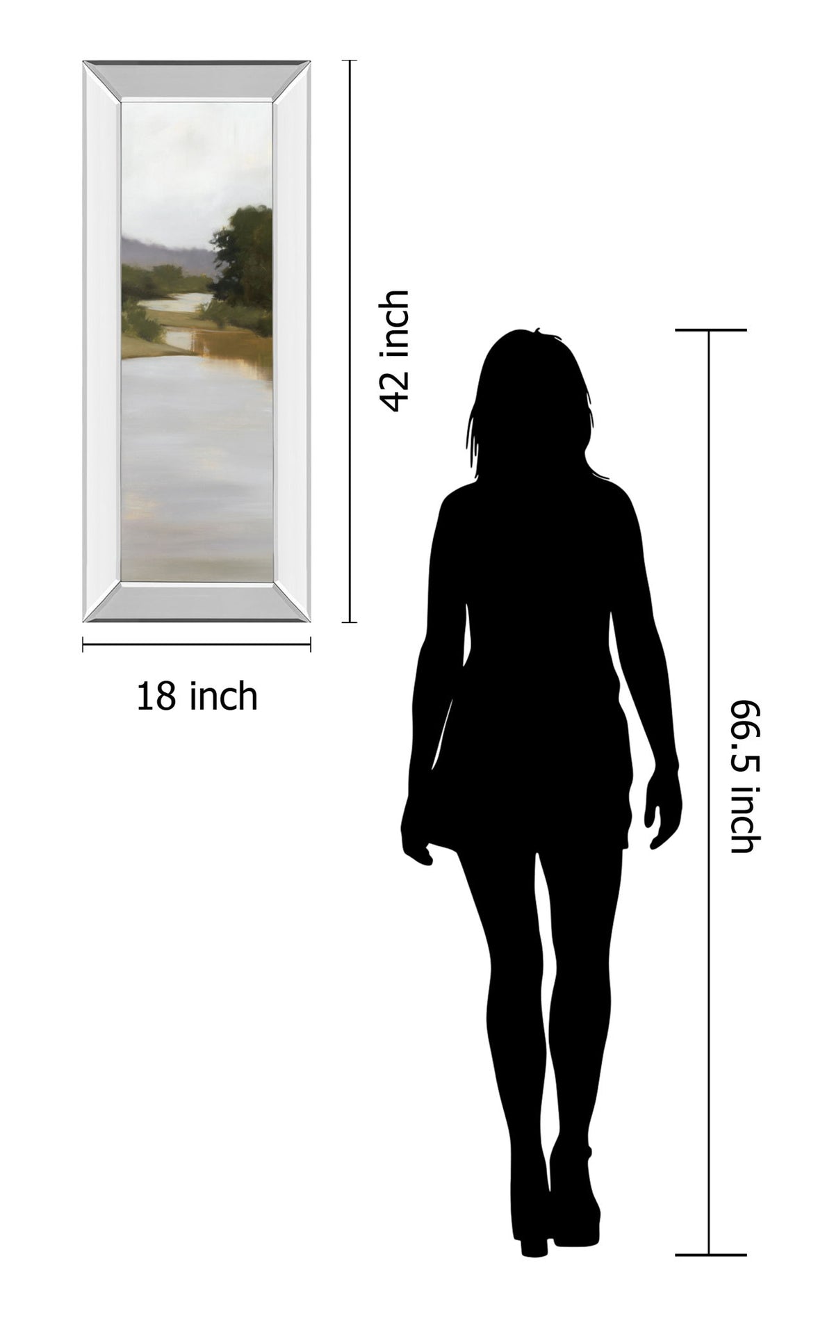 River Journey By Megan Lightell - Mirror Framed Print Wall Art - Gray