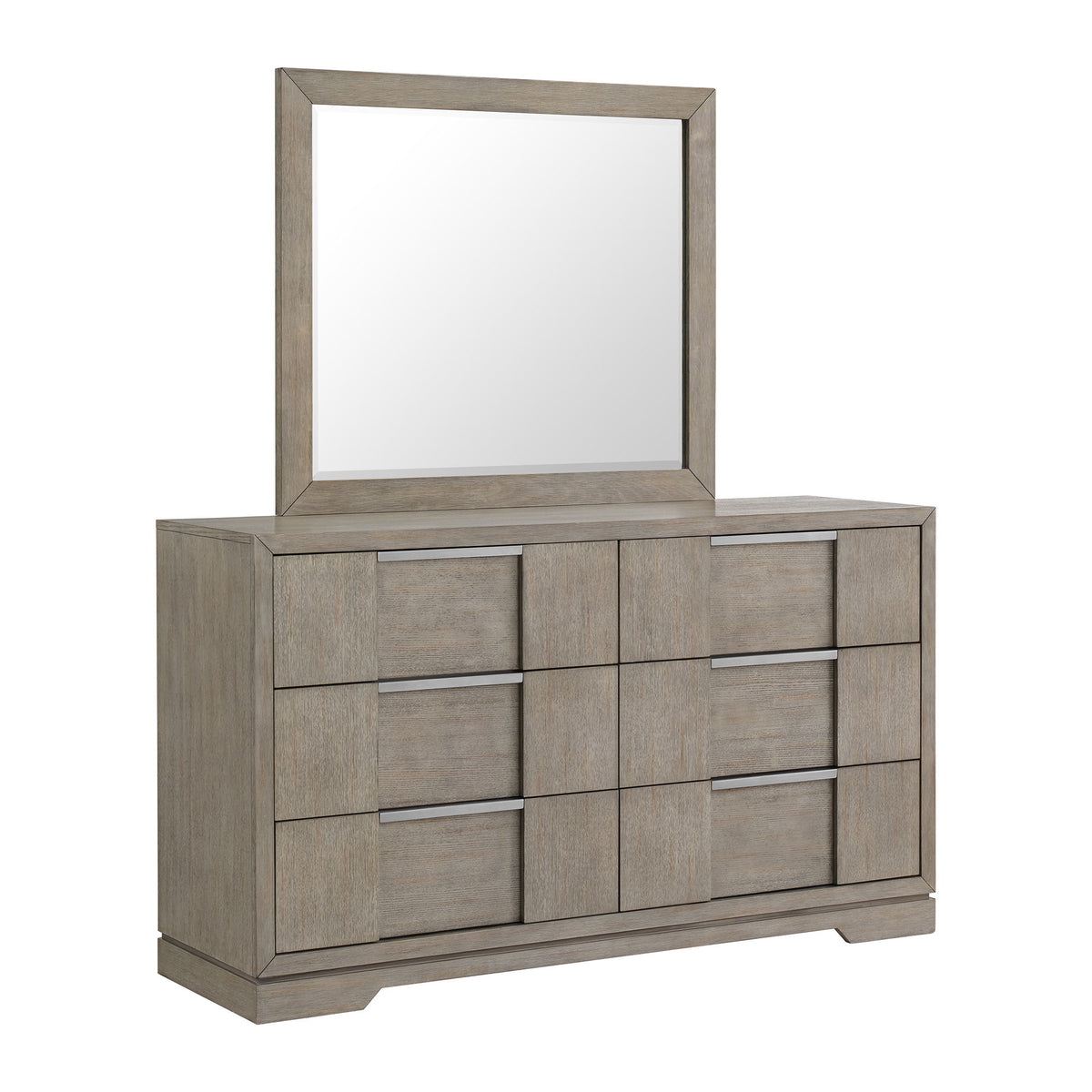 Kelis - 4 Piece Bedroom Set With Queen Panel Bed And LED - Gray