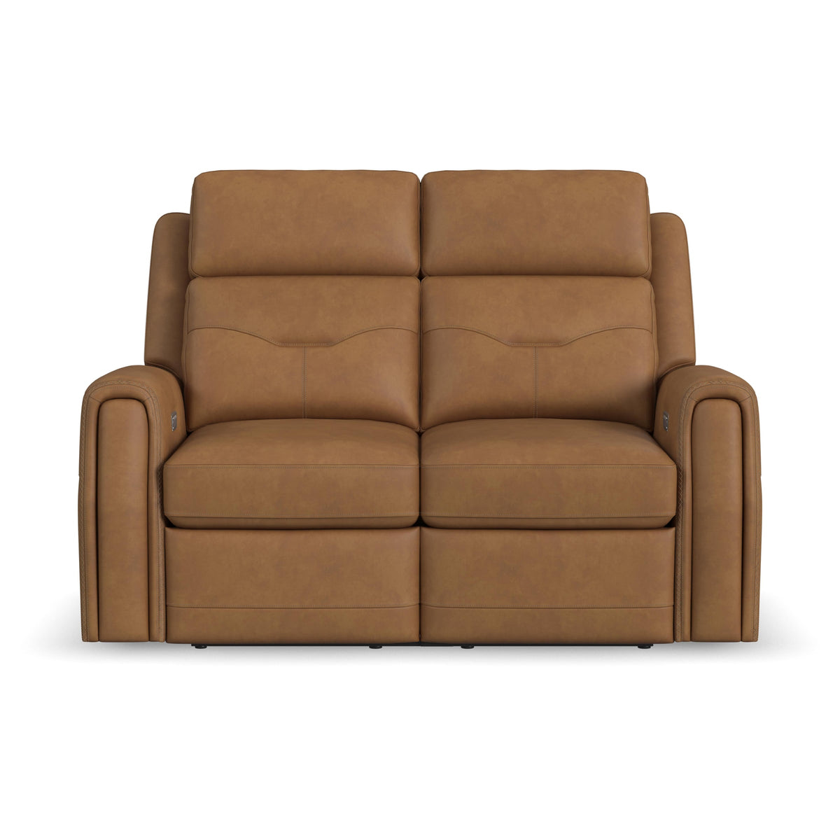 Flexsteel Felix Power Reclining Loveseat with Power Headrest, Lumbar, Heat & Massage