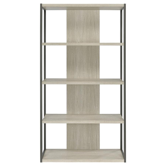 Loomis - 72" 4-Shelf Bookshelf - Whitewashed Gray