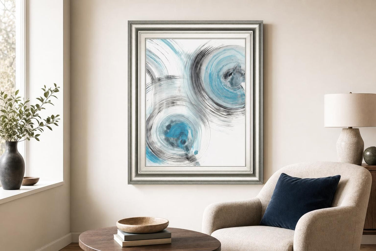 22x26 Ripple Effect VI By Ethan Harper - Light Blue
