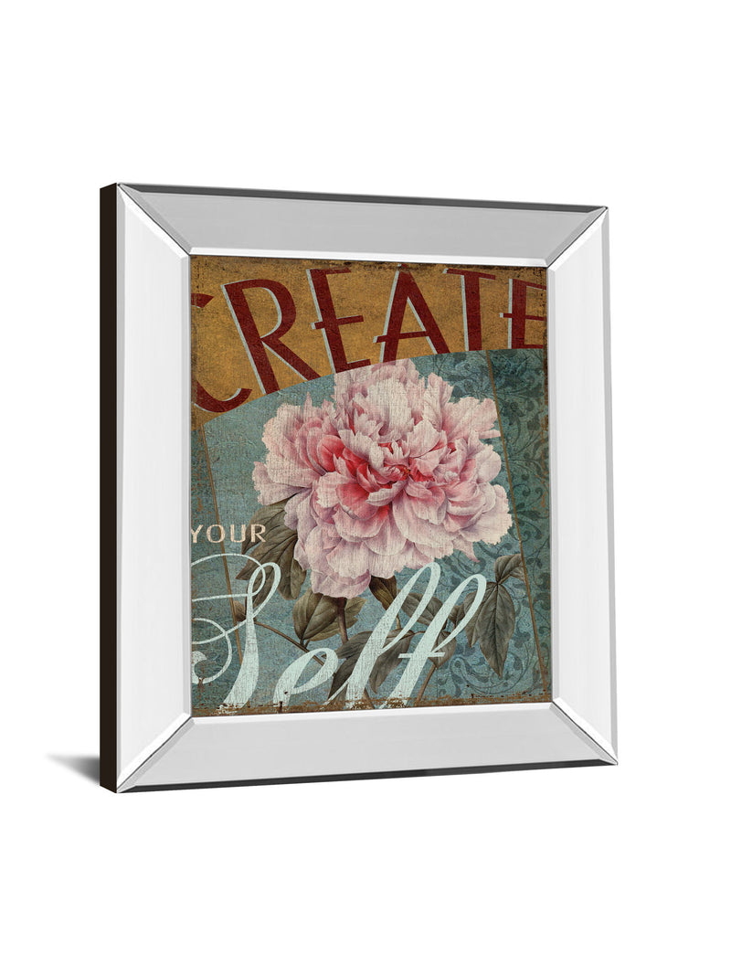 Create Yourself By Kelly Donovan - Mirror Framed Print Wall Art - Dark Gray