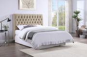 Chloe Upholstered Panel Headboard Oatmeal Full
