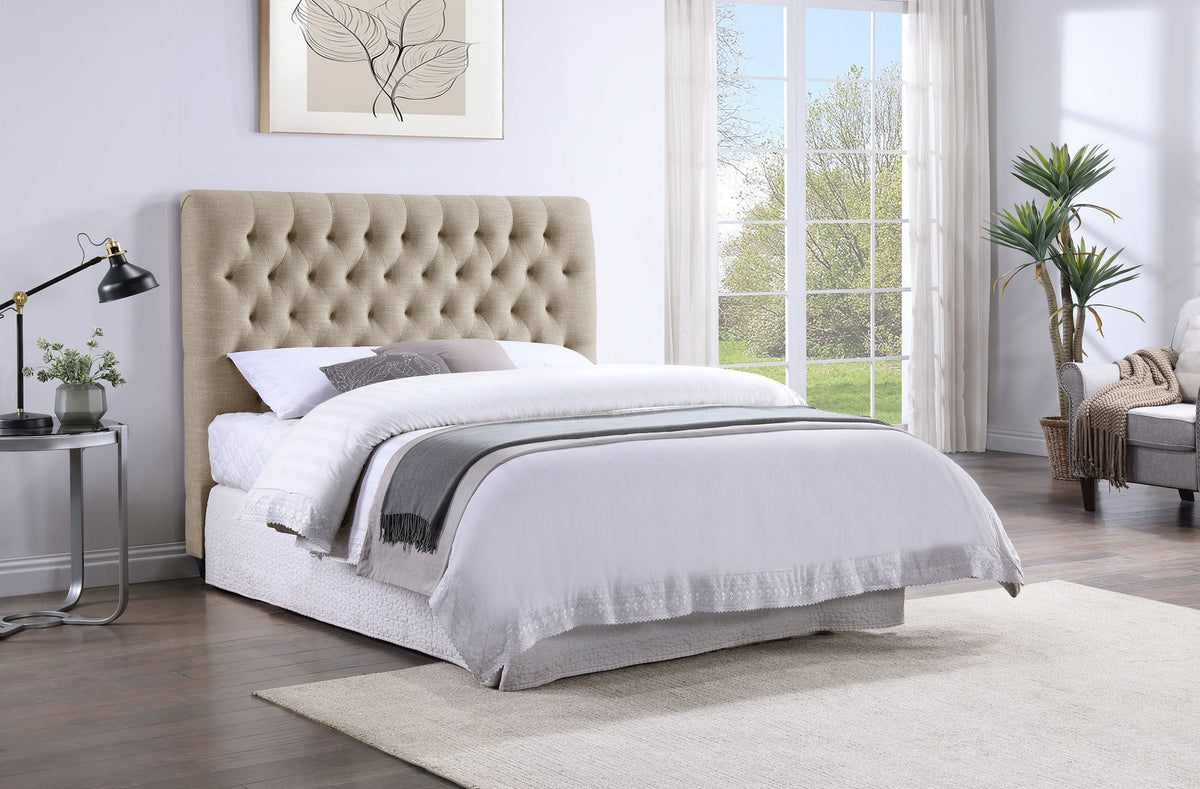 Chloe Upholstered Panel Headboard Oatmeal