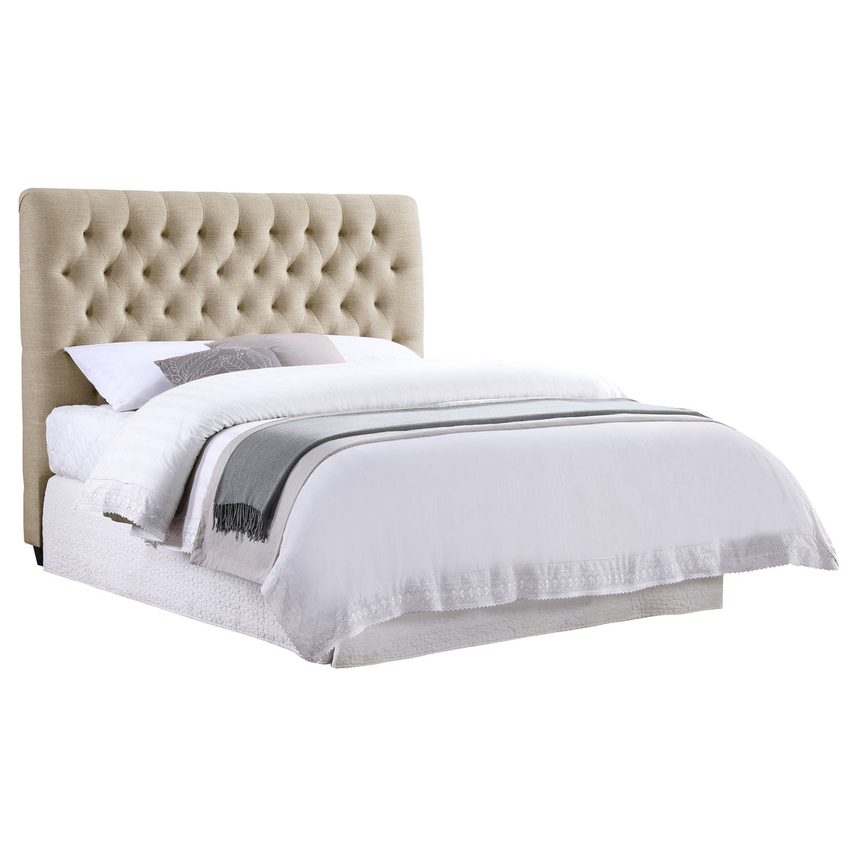 Chloe Upholstered Panel Headboard Oatmeal