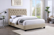 Chloe Upholstered Panel Bed Oatmeal