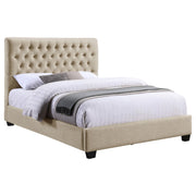 Chloe Upholstered Panel Bed Oatmeal