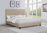 Chloe Upholstered Panel Bed Oatmeal Eastern King