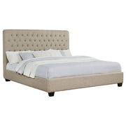 Chloe Upholstered Panel Bed Oatmeal