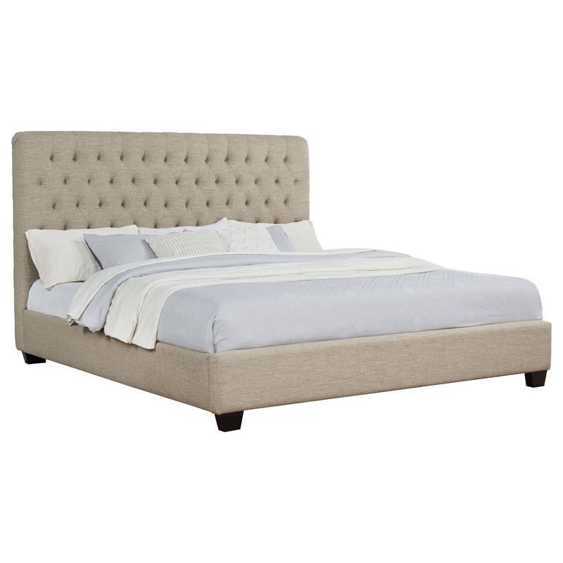 Chloe Upholstered Panel Bed Oatmeal