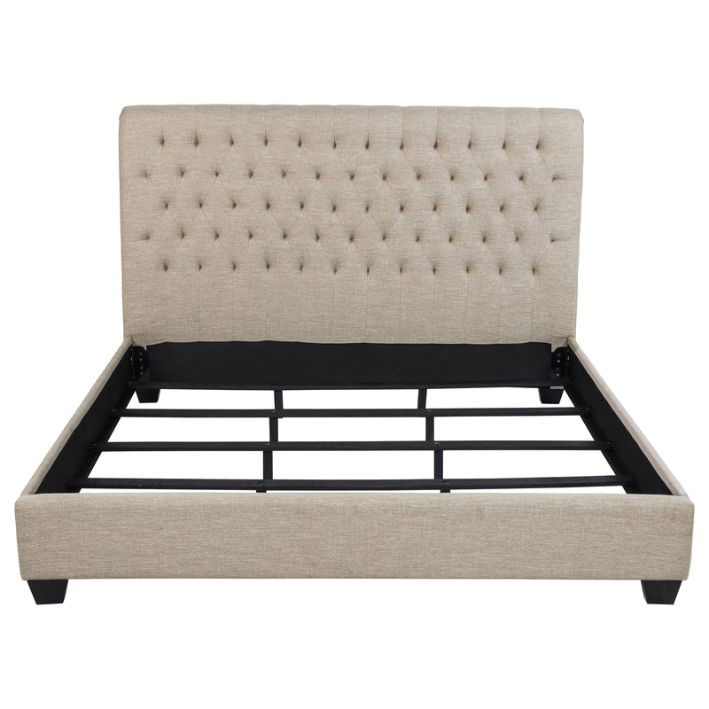 Chloe Upholstered Panel Bed Oatmeal