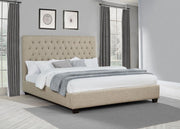 Chloe Upholstered Panel Bed Oatmeal California King