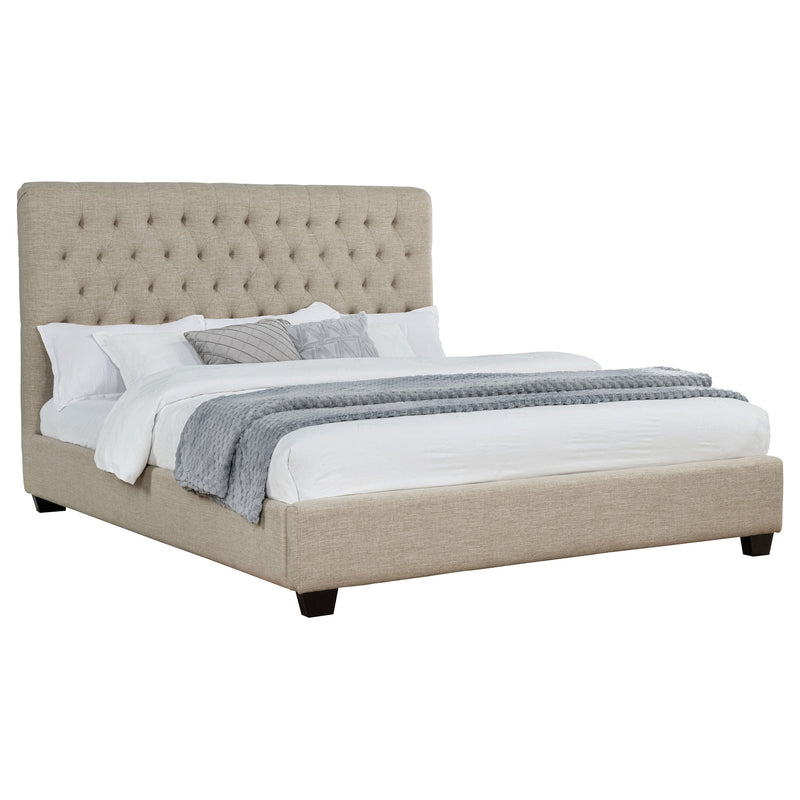 Chloe Upholstered Panel Bed Oatmeal