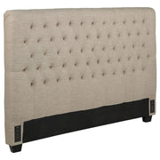 Chloe Upholstered Panel Headboard Oatmeal Queen
