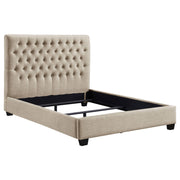 Chloe Upholstered Panel Bed Oatmeal