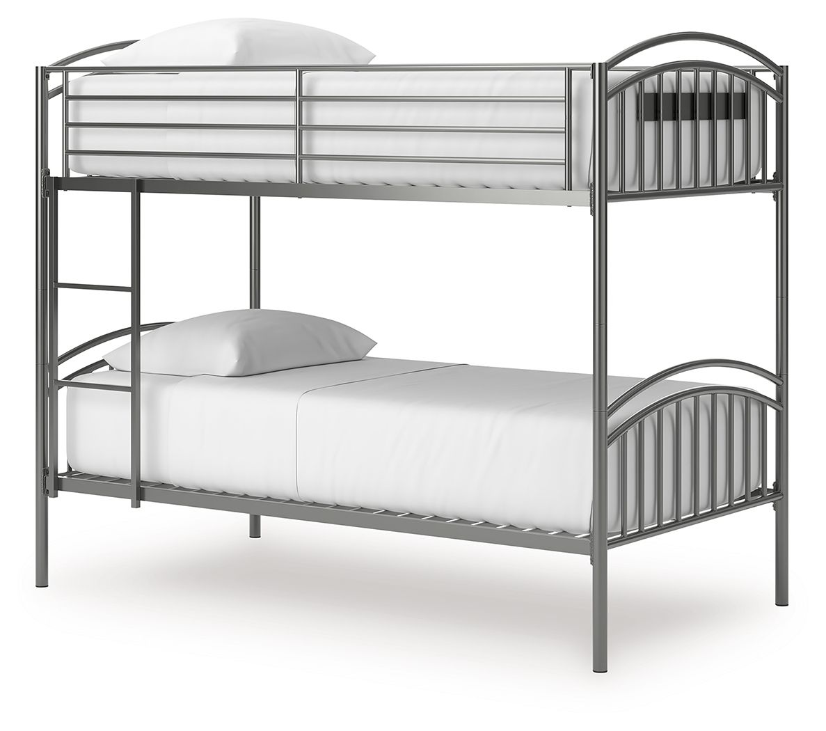 Lanceburg - 3 Pc. - Twin Over Twin Bunk Bed And 2 Mattresses - Gray