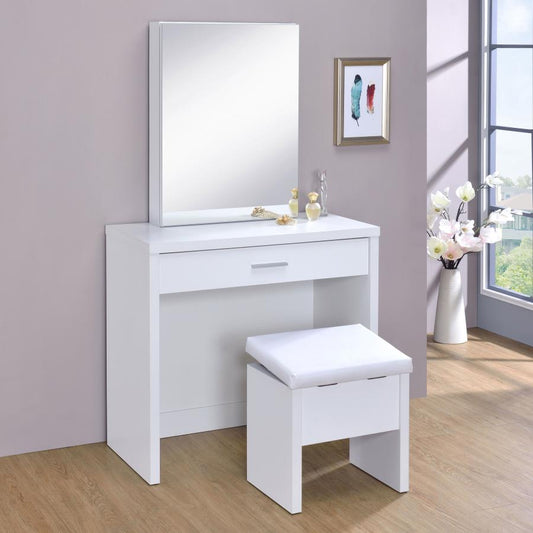 Harvey Vanity Set with Lift-Top Stool White Default Title