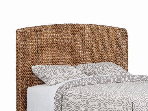 Laughton Woven Banana Leaf Panel Headboard Amber Eastern King